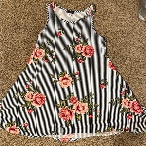 Tank top striped floral dress